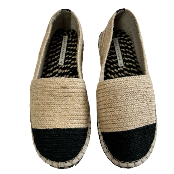 NWOT Zara Trafaluc Espadrille Jute Slip-On Loafers Size 39/US 8 - Picture 5 of 16